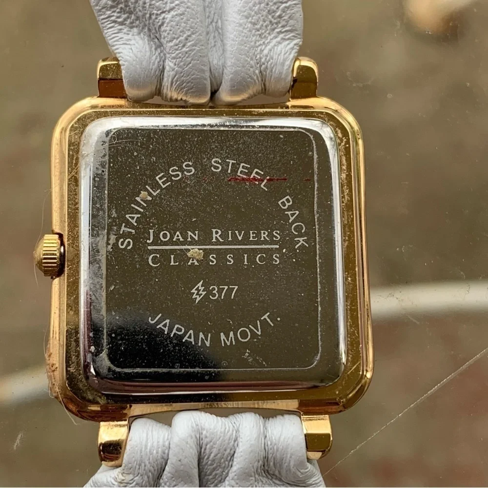 Joan Rivers Classics Womens Wristwatch White Leather Band